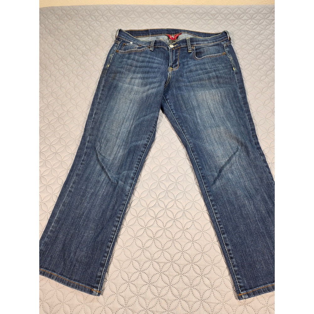 Lucky Brand Crop Jeans Womens 6/28 Blue Medium Wash Straight Leg Stretch Denim